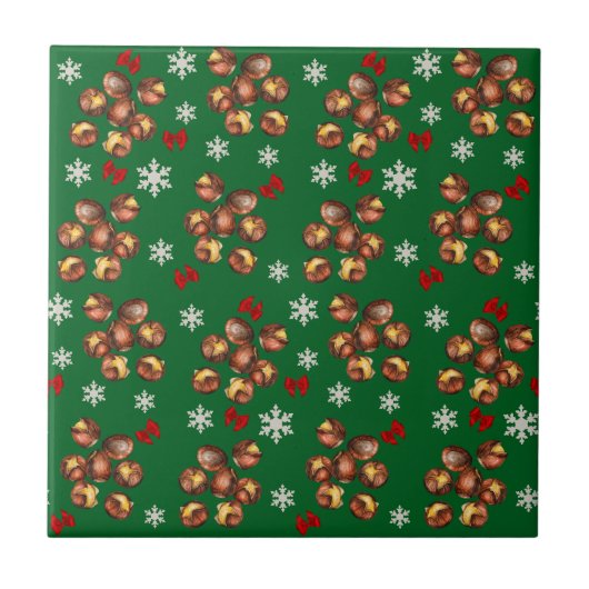 Cozy Roasted Chestnuts  And Snowflakes Winter タイル (正面)
