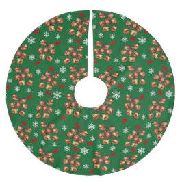 Cozy Roasted Chestnuts And Snowflakes Winter ブラッシュドポリエステルツリースカート