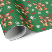 Cozy Roasted Chestnuts And Snowflakes Winter ラッピングペーパー (ロールコーナー)