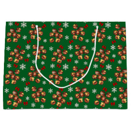 Cozy Roasted Chestnuts  And Snowflakes Winter ラージペーパーバッグ