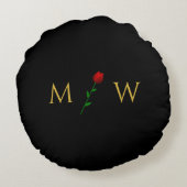 Cozy Round Pillow Customized with Couple Initials ラウンドクッション (裏面)