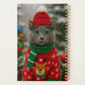 Cozy Russian Blue Cat Christmas Personalized  プランナー手帳 (裏面)