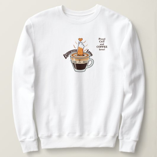 Cozy Rustic Cat Coffee Lover Funny Style  スウェットシャツ (デザイン正面)