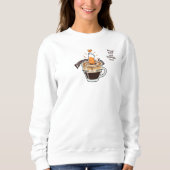 Cozy Rustic Cat Coffee Lover Funny Style  スウェットシャツ (正面)