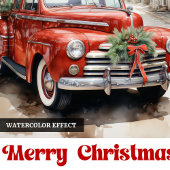 Cozy rustic Christmas scene old fashioned car シーズンカード