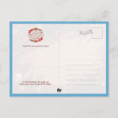 Cozy Samoyed Dog with Mini Snowman シーズンポストカード (裏面)