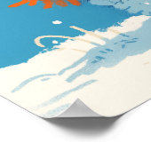 Cozy Samoyed Dog with Mini Snowman ポスター (角)