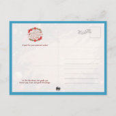 Cozy Samoyed Dog with Mini Snowman ポストカード (裏面)