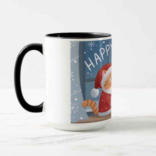  Cozy Santa Cat Holiday Mug マグカップ (左)