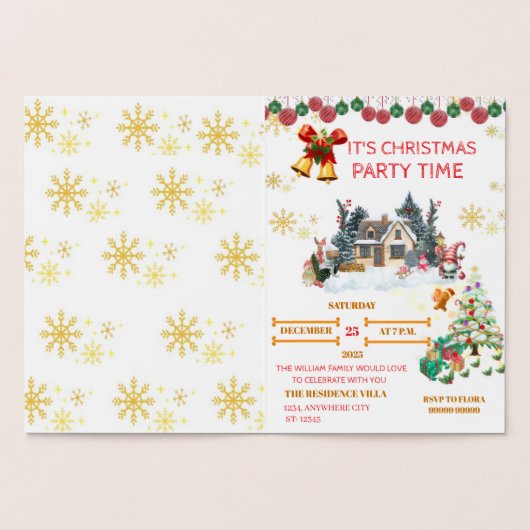 Cozy Santa Christmas Foil Card 箔カード (内部)