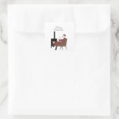 Cozy Santa Claus by Fireplace Sticker  スクエアシール (バッグ)