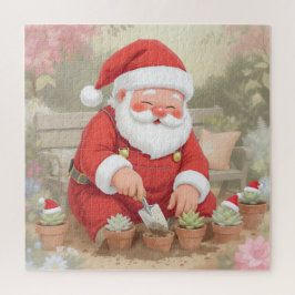 Cozy Santa Claus Gardener Planting Succulents ジグソーパズル