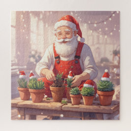 Cozy Santa Claus Gardener Planting Succulents ジグソーパズル
