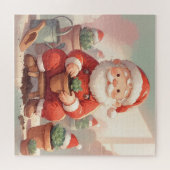 Cozy Santa Claus Gardener Planting Succulents ジグソーパズル (横)
