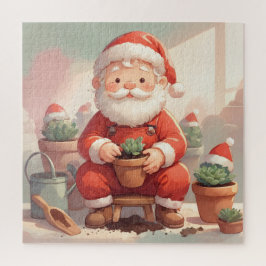 Cozy Santa Claus Gardener Planting Succulents ジグソーパズル