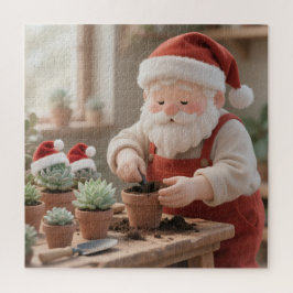 Cozy Santa Claus Gardener Planting Succulents ジグソーパズル