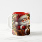 Cozy Santa Hot Cocoa Christmas Mug ツートーンマグカップ (正面左)