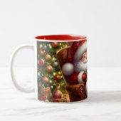 Cozy Santa Hot Cocoa Christmas Mug ツートーンマグカップ (左)