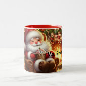 Cozy Santa Hot Cocoa Christmas Mug ツートーンマグカップ (中央)