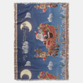 Cozy Santa Rudolph Holiday Fleece Blanket スローブランケット (正面縦)