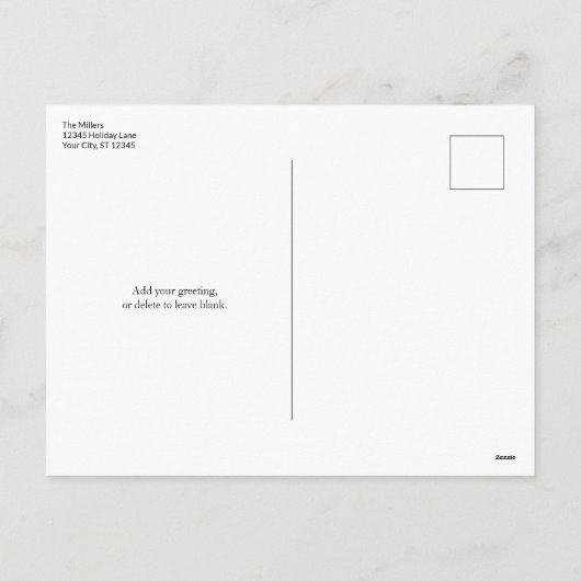 Cozy Scandi Boho Archファミリーフォトクリスマス シーズンポストカード (裏面)