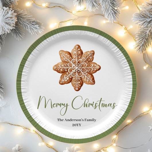 Cozy Scandinavian Christmas Custom Family Plates ペーパープレート