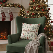 Cozy Scandinavian Christmas Gnome Throw Pillow クッション