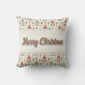 Cozy Scandinavian Christmas Gnome Throw Pillow クッション (正面)
