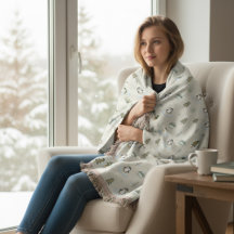 Cozy Scandinavian Holiday Woven Blanket