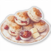 Cozy Scones & Jam Sticker Afternoon Tea Aesthetic シール (正面)