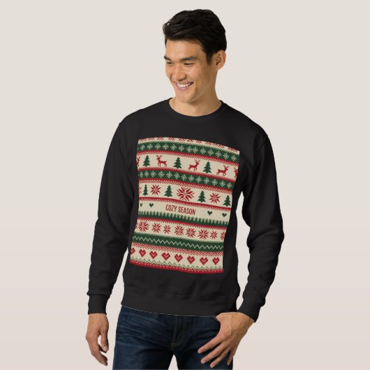 Cozy Season (2) Christmas Sweater Pattern スウェットシャツ (正面フル)