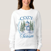 Cozy Season Cute Snowman Winter Christmas Trees スウェットシャツ (正面)