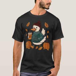 Cozy Season Duck Cute Fall Duck Pumpkin Spice Autu Tシャツ