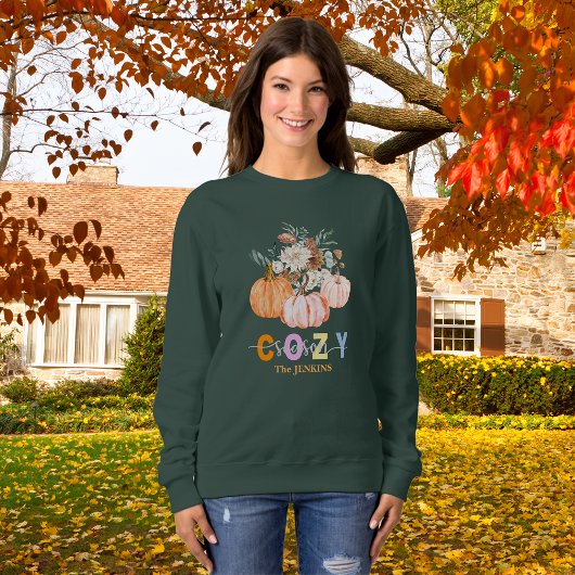 Cozy Season Harvest Blooms Personalize Name スウェットシャツ