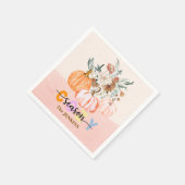 Cozy Season Harvest Blooms Personalize Name スタンダードカクテルナプキン (角)