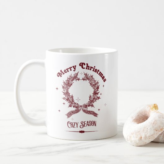 Cozy Season Vintage Christmas コーヒーマグカップ (ドーナツ)