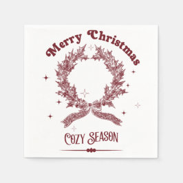 Cozy Season Vintage Christmas スタンダードカクテルナプキン
