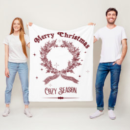 Cozy Season Vintage Christmas フリースブランケット