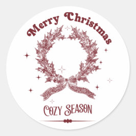 Cozy Season Vintage Christmas ラウンドシール