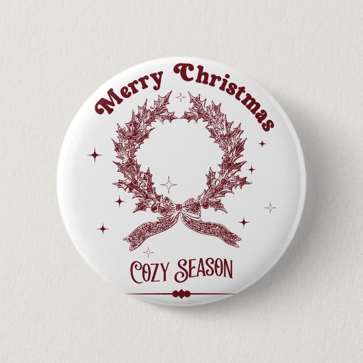 Cozy Season Vintage Christmas 缶バッジ (正面)