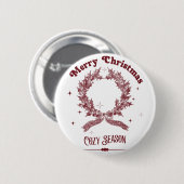 Cozy Season Vintage Christmas 缶バッジ (正面&裏面)