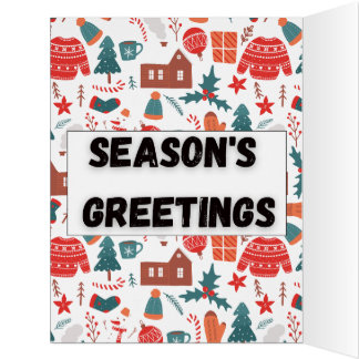 Cozy Season's Greetings Pattern クリスマスポケットF