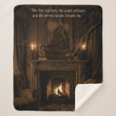 Cozy Sherpa Blanket Dark Academia Gift for Reader  シェルパブランケット (正面)