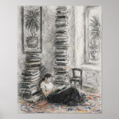Cozy sketch | bookish wall art ポスター (正面)