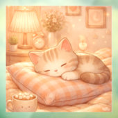 Cozy Sleeping Cat Kawaii Illustration – Cute Aesth ウィンドウサイン (シート3)