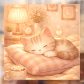 Cozy Sleeping Cat Kawaii Illustration – Cute Aesth ウィンドウサイン (シート2)