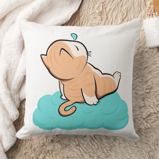"Cozy sleeping cat on cloud" クッション (ブランケット)