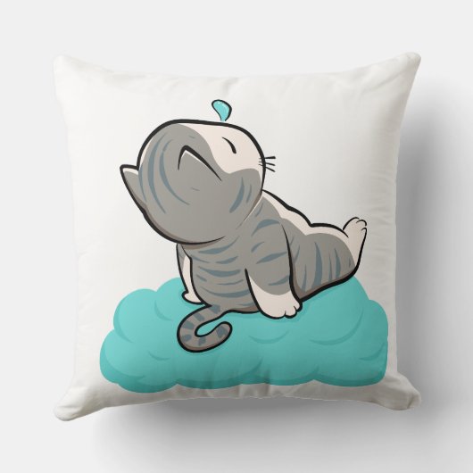 "Cozy sleeping cat on cloud" クッション (裏面)
