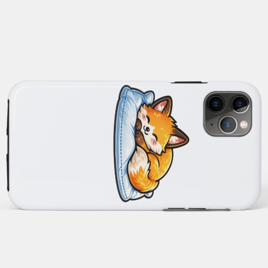 Cozy Sleeping Fox on Pillow Cute Kawaii Fox  Case-Mate iPhoneケース (裏面(横))