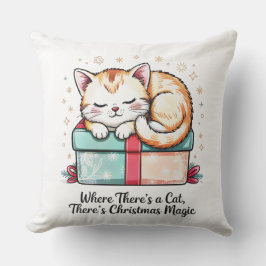 Cozy Sleeping Kitten - Winter Home Decor アウトドアクッション